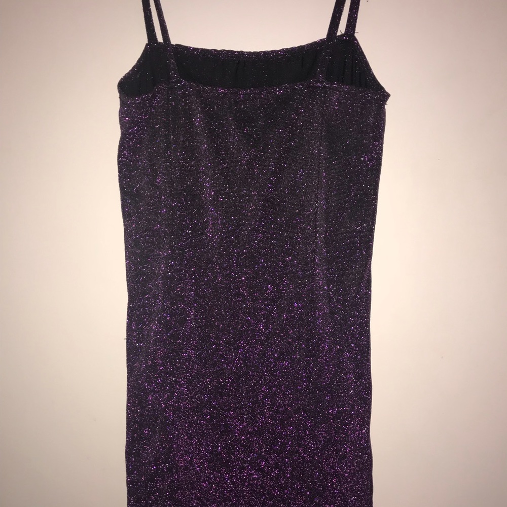 Sparkly purple body con dress
